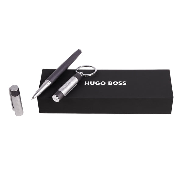 Hugo Boss Set Gear Ribs Keyring And Gear Ribs Rollerball Pen