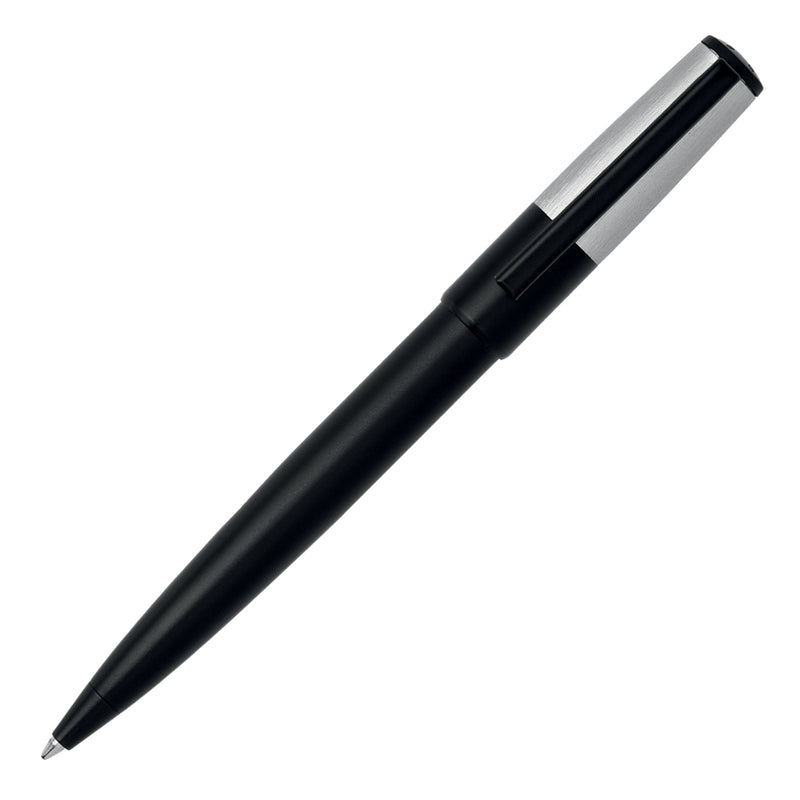 Hugo Boss Gear Minimal Ballpoint Pen Black And Chrome