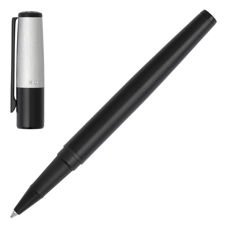 Hugo Boss Gear Minimal Rollerball Pen Black And Chrome