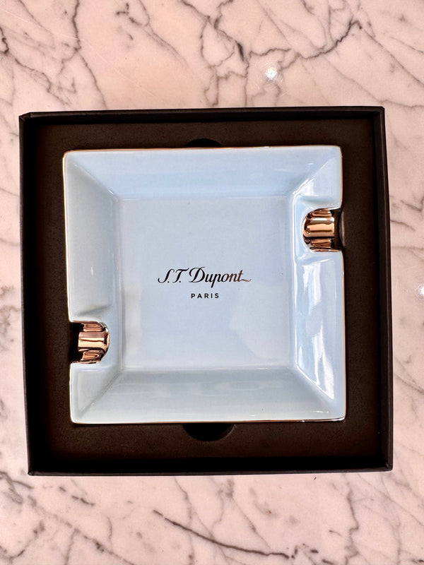 S.T. Dupont Mini Pastel Blue Ashtray, Porcelain,  006279