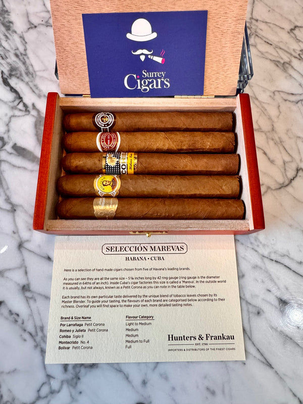 Seleccion Marevas – The Petit Corona Cuban Cigars - 5 Cuban Cigar Box set