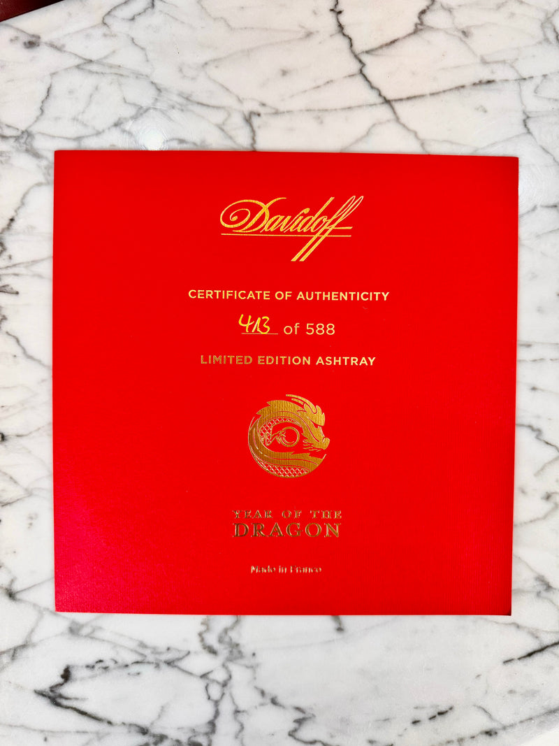 Davidoff Year of the Dragon Limited Edition 2024 Ashtray (No.413/588) ** JUST ARRIVED IN STOCK**