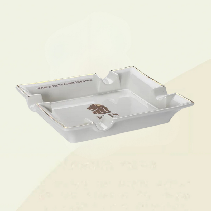 EMS White Ceramic Ashtray