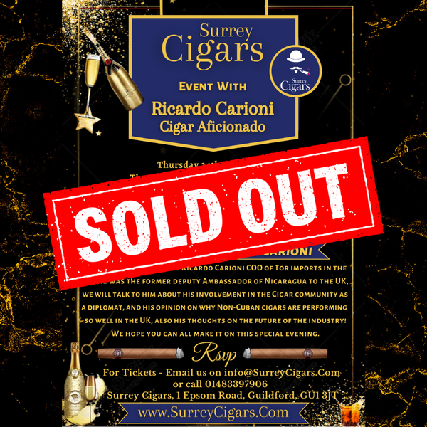 NOW SOLD OUT - Thursday 24th November 2022- Surrey Cigars Event with Ricardo Carioni Cigar Aficionado